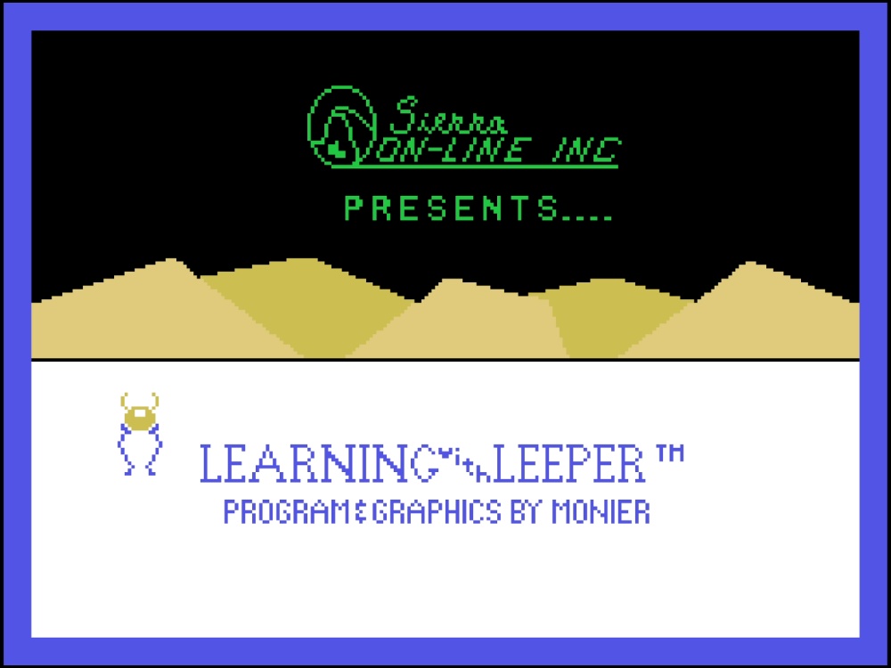 Title Screen of Learning with Leeper for Colecovision